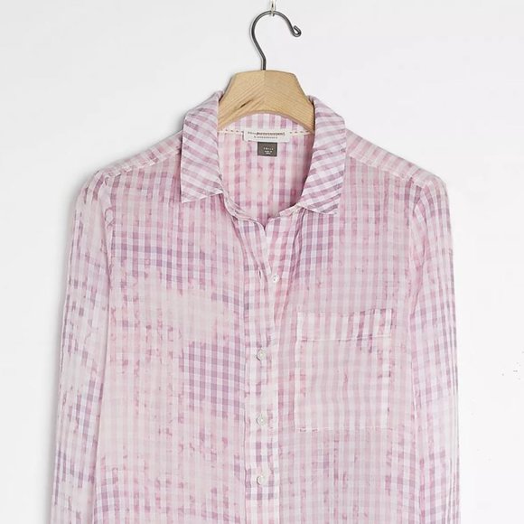 Anthropologie Tops - Anthropologie Pilcro The Cate Check Tie-Dye Shirt
